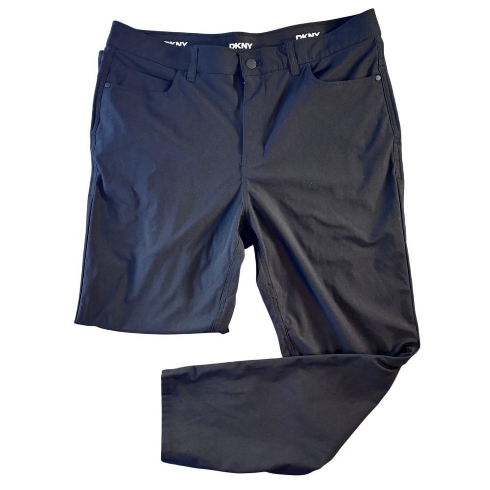 DKNY Mens Black Tech Performance Five Pocket Pants 36x29 Recycled‎ Polyester